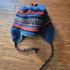 Multicolor Knit Earflap Hat for Women